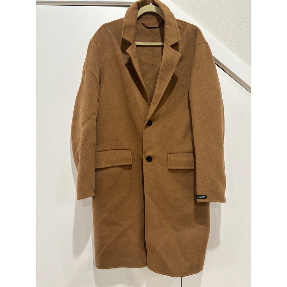 J.Lindeberg‎ Diego Wool Coat Mens Camel Brown Overcoat Size 48
